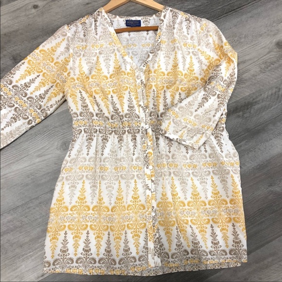 Pendleton 100% Silk Multi Damask Print Button Up Shirt Blouse - Picture 1 of 3